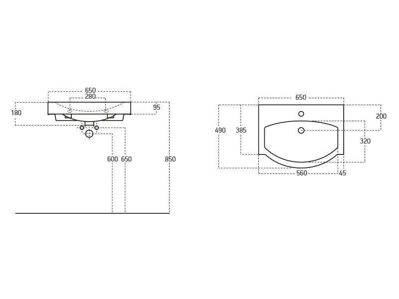 Drop SENSO 65 GRANITE ΜΕ ΦΩΤΙΖΟΜΕΝΟ ΚΑΘΡΕΦΤΗ LED