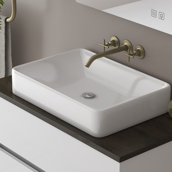 DROP LUXUS 80 WHITE ΜΕ ΦΩΤΙΖΟΜΕΝΟ ΚΑΘΡΕΠΤΗ LED