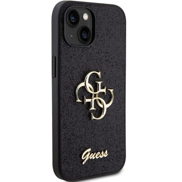 GUESS case for IPHONE 15 GUHCP15SHG4SGK (Fixed Glitter Big 4G) black