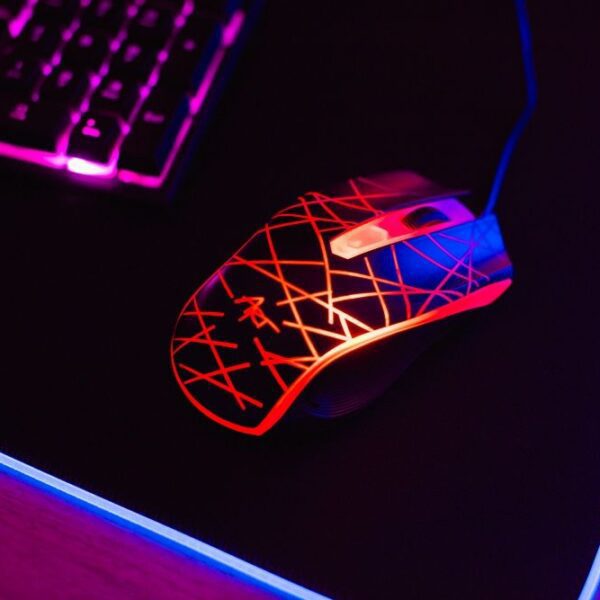 04af91cc8420d2ec7f098e09c23fbbed ART set wire keyboard USB A QWERTY with light + wire mouse USB A with light AK-50 black