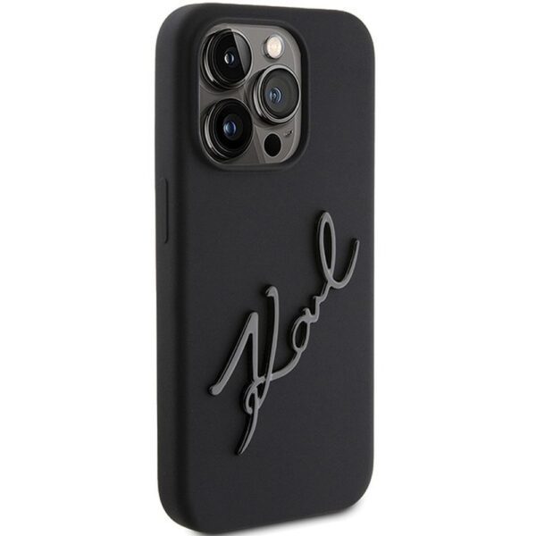 0814c41e7989477e24611b3560e48835 KARL LAGERFELD case for IPHONE 15 Pro KLHCP15LSKSBMCK (Silicone Karl Script Logo) black