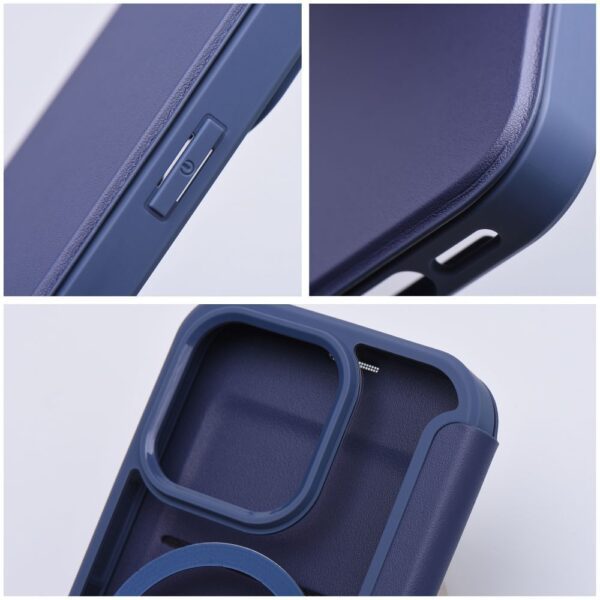 SSMART MAG Book case compatible with MagSafe for IPHONE 15 Pro blue