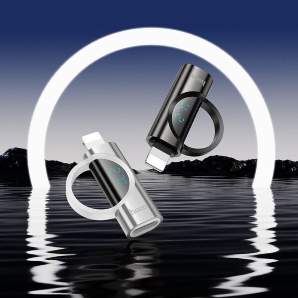 0c3aff5e56097d2d654246a64ea014d9 Adapter Lightning to USB C Hoco PD 2,4A 27W with display UA32B silver