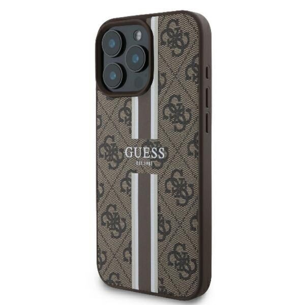 103f68e5fa0fffe6286cc97420ddbfa1 GUESS case for IPHONE 16 Pro compatible MagSafe GUHMP16LP4RPSW (4G Printed Stripes) brown