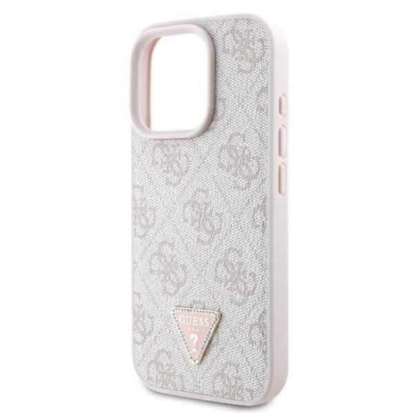 12a7f05d2cbb010f12ae3164e33f34d0 GUESS case for IPHONE 16 Pro GUHCP16LP4TDPP (PU Leather 4G Triangle Strass) pink