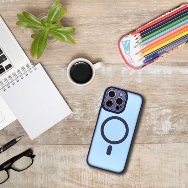 VARIETE MAG COVER Case compatible with MagSafe for IPHONE 12 navy blue