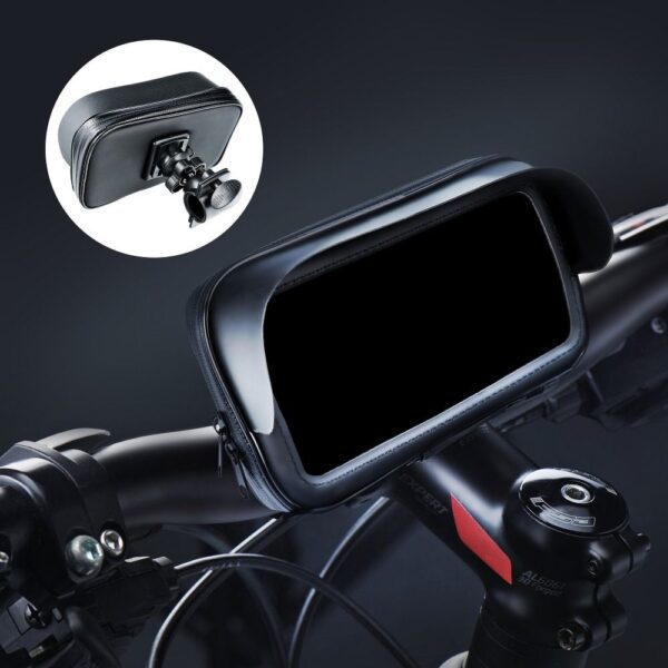 19d91f45bdbf7cc79eda25a13df6b252 Bike holder waterproof with zip and hood ( 4,8" - 5,5" ) black