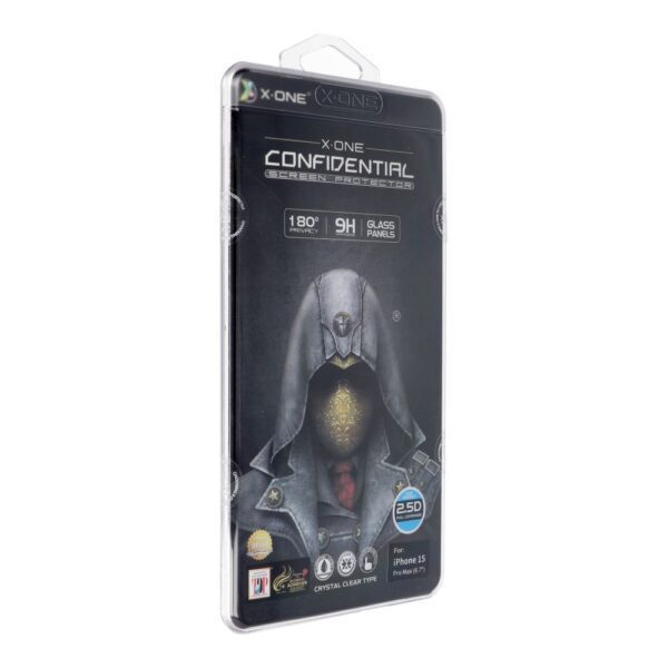 X-ONE Full Cover Extra Strong Privacy - for iPhone 15 Pro Max (full glue) tempered glass 9H