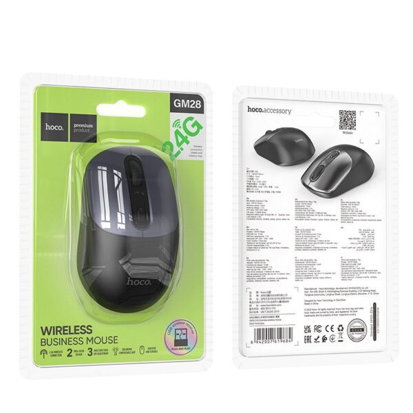 Wireless mouse Hoco 2,4G 1600 dpi GM28 black metal gray