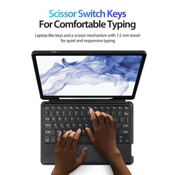 36bd3bf9c647dab7fed1c54544eca057 DUX DUCIS case DK foldable with Wireless Keyboard for SAMSUNG Tab S8 (X700/X706)/S7 (T870/T875/T876B) black