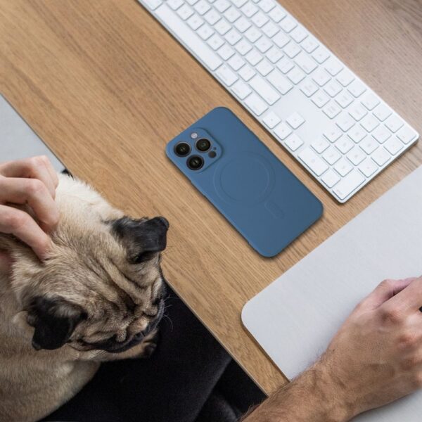 SILICONE MAG COVER case compatible with MagSafe for SAMSUNG A56 blue