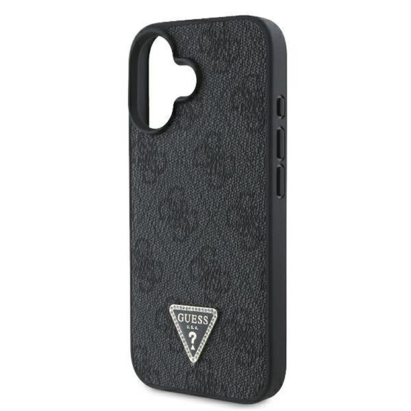 GUESS case for IPHONE 16 GUHCP16SP4TDPK (PU Leather 4G Triangle Strass) black