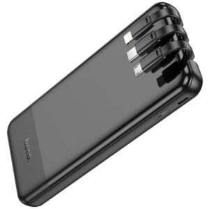 417352828f6278ab4190b6cbf2598b60 Powerbank Hoco 10000 mAh 2A with built-in cables USB C + Micro USB + Lightning J114 black