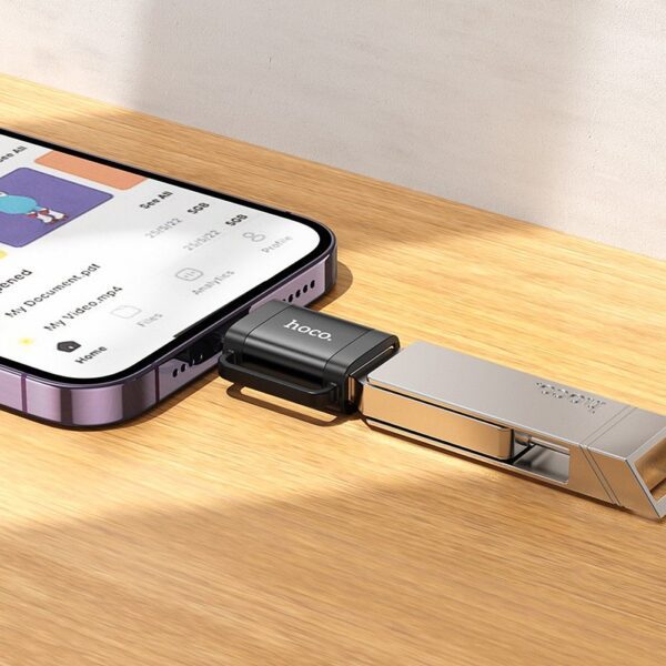 Adapter OTG Lightning to USB A Hoco UA31A black