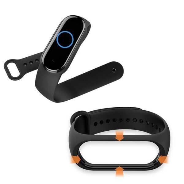 42fd55c592ccf067c703c202cc052c78 Silicone strap for XIAOMI Mi Band 5 / 6 / 7 black (01)
