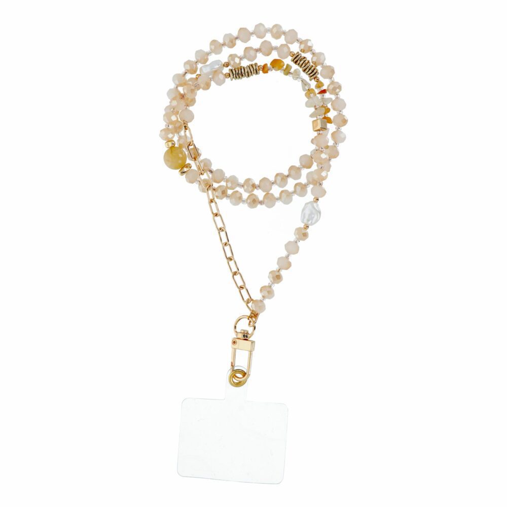 STONE Phone lanyard, Phone pendant / cord length 82cm (41cm in the loop) / on neck - orange