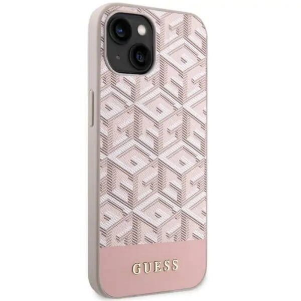 48b6d35ac416ca007563fb9b1f2d9b86 GUESS case for IPHONE 14 compatible with MagSafe GUHMP14SHGCFSEP (GCUBE Stripes) pink