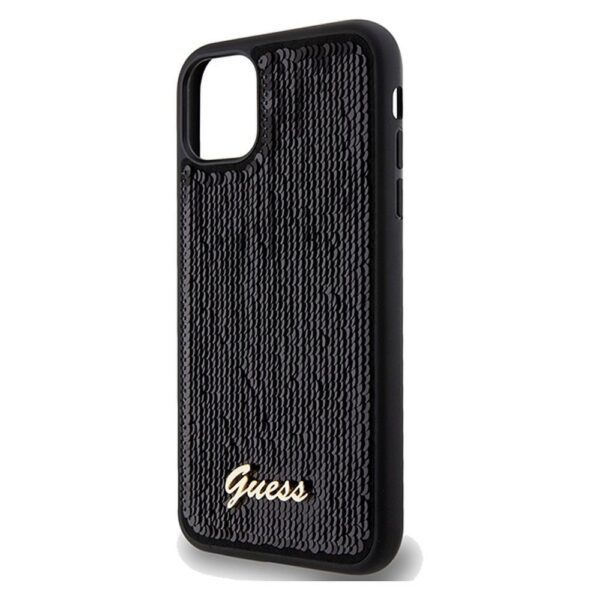 6ba19b99c286f1d02502b97398d30834 GUESS case for IPHONE 11 GUHCN61PSFDGSK (Sequin Script Metal) black