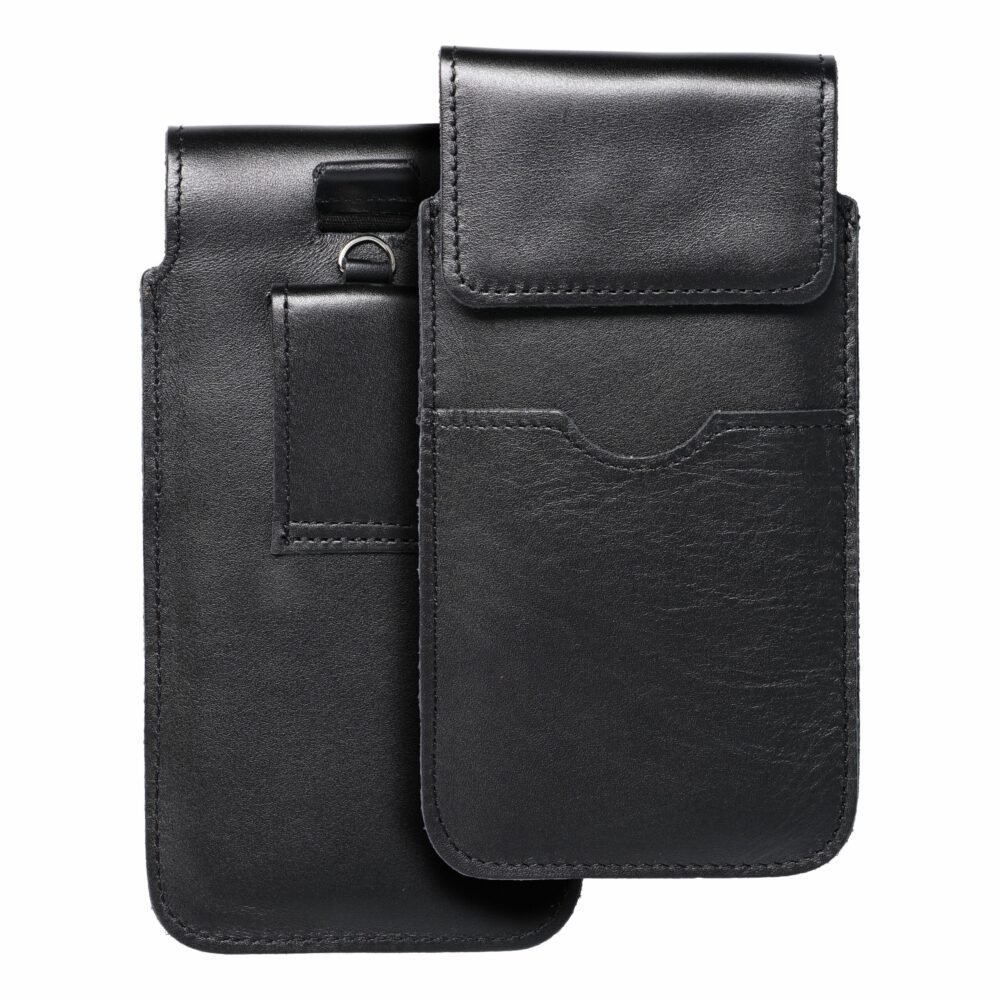6c1e68687289179135e9c68c5ddc34fa ROYAL - Leather universal flap pocket / black - Size 2XL+wide - SAMSUNG A12 / NOTE 9 / XIAOMI REDMI NOTE 10 PRO