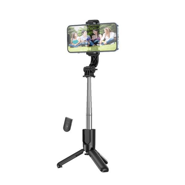 6e8d63dff3bd55b1bd9f1842fd06164e Selfie stick Hoco tripod with wireless remote control K17 black