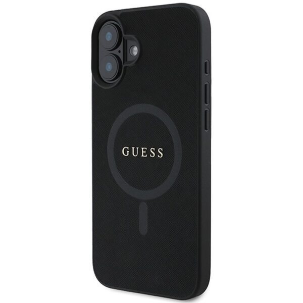 GUESS case for IPHONE 16 Plus compatible with MagSafe GUHMP16MPSAHMCK (PU Saffiano Classic Logo) black
