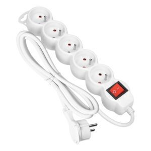 79209077efbfd10e3801f05c1421d1ec Extension cord 5x2P+Z,ON/OFF,1,5m,3x1,5,white (ES-7/W/1,5)