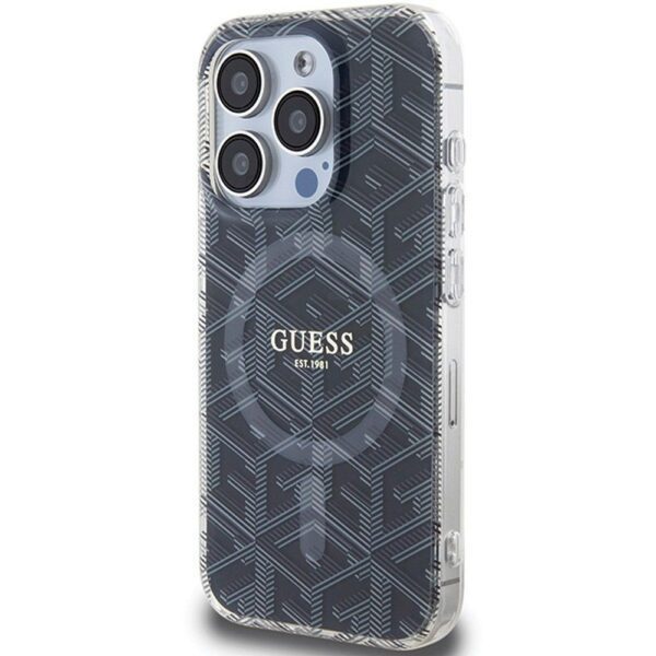 GUESS case for IPHONE 15 Pro Max compatible with MagSafe GUHMP15XHGCUSTGK (IML GCUBE) black