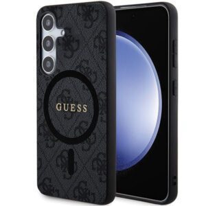 GUESS case for SAMSUNG S24 compatible with MagSafe GUHCS24SGF4GGR (4G Ring classic logo) black