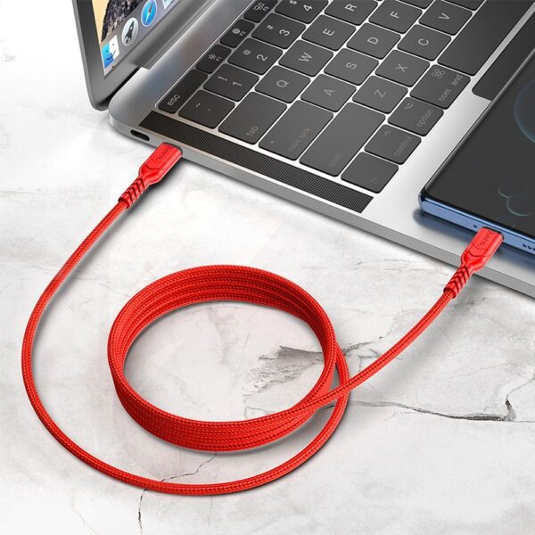 8b81ec9f882f9c3f69b4ca223bbd9d9e Cable USB C to USB C Hoco PD QC 3A 60W 1 m X59 red