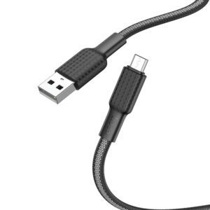 Cable USB A to Micro USB Hoco 2,4A 1 m X69 black white