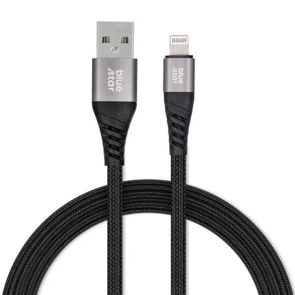 BLUE STAR braided cable 2,4A USB A to Lightning TFK-DC-003 1,2 m black