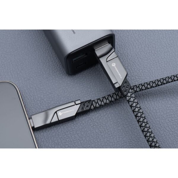 FORCELL F-ENERGY C241 4in1 cable Type C / USB A to Type C / Lightning QC PD 3A 60W 1 m chrome