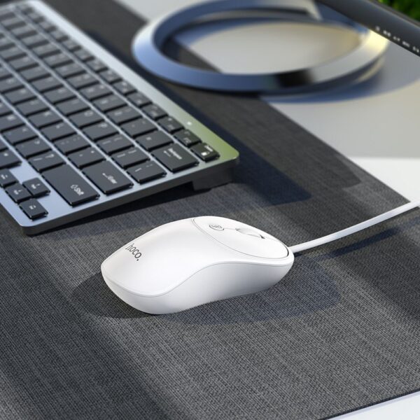 Wire mouse Hoco USB A 1600 dpi GM13 white