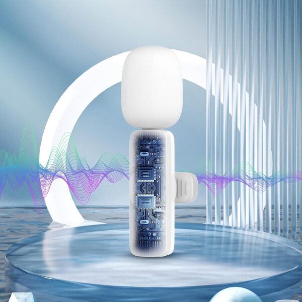 9322a8b3ae679b54bdef9065771d1499 Wireless lavalier microphone Lightning double with long hair (2 in set) K1 white