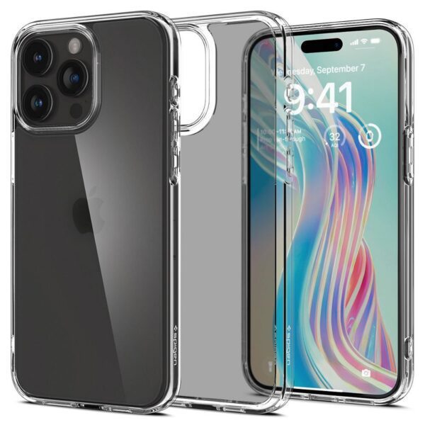a7e8c2b84bbe15088c0311774d5b1168 SPIGEN case ULTRA HYBRID for IPHONE 15 Pro frost clear