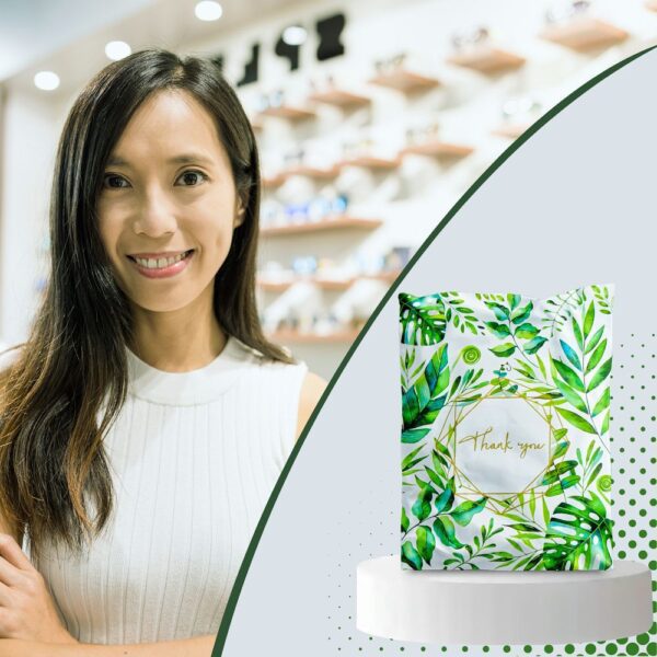 Courier foil envelopes 255 x 370 mm pattern with the inscription "Thank you" RC131 50 pcs multicolor