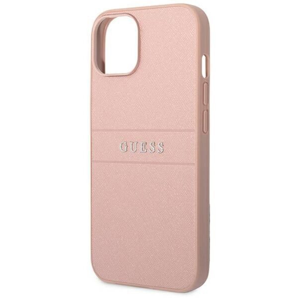aadc7799513e2c0122d0283479871eed GUESS case for IPHONE 14 Plus GUHCP14MPSASBPI (Saffiano With Metal Logo) pink