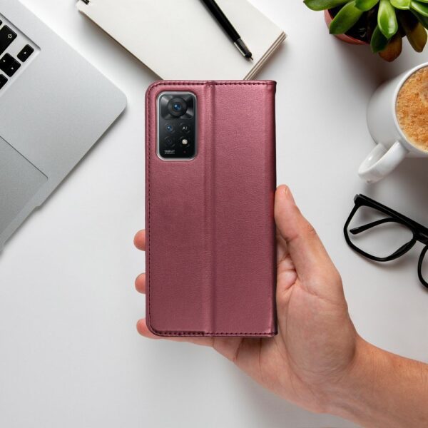SMART MAGNETO Book case for MOTOROLA G54 burgundy