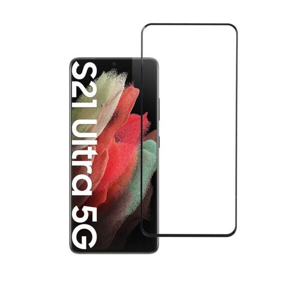 Tempered Glass Blue Star - SAMSUNG Galaxy S21 Ultra Full Face (full glue/case friendly) - black Tempered Glass Blue Star