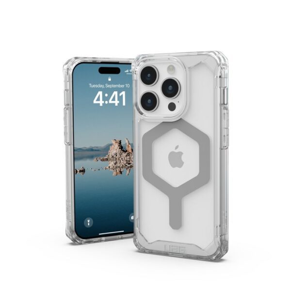 b086763f17ce284b0f2fc930f4bd4521 UAG Urban Armor Gear case PLYO compatible with Magsafe for IPHONE 15 Pro ice silver