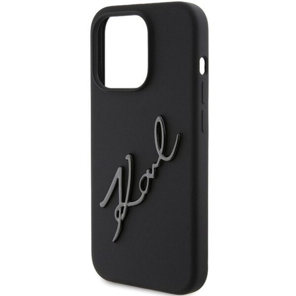 b0f7cb3b3e643363d5361c7cb4b882e9 KARL LAGERFELD case for IPHONE 15 Pro KLHCP15LSKSBMCK (Silicone Karl Script Logo) black