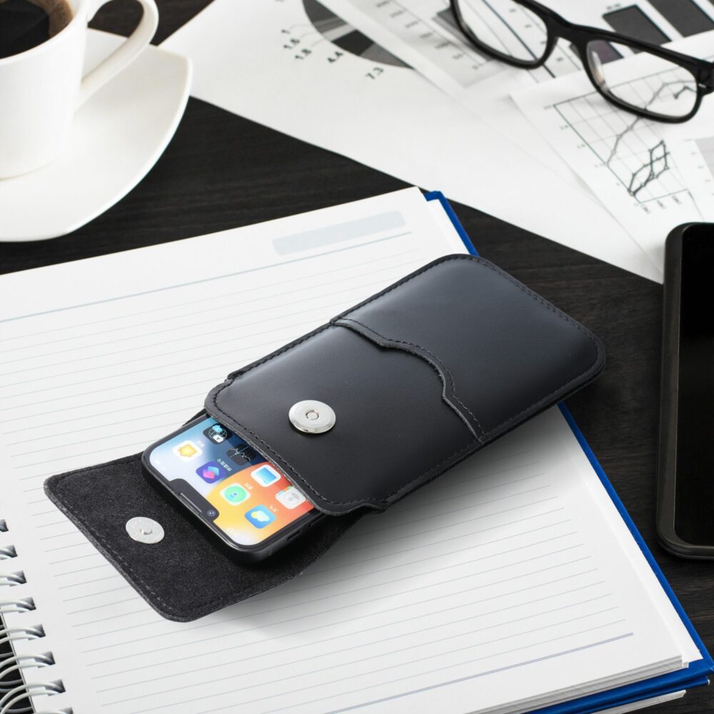 ROYAL - Leather universal flap pocket / black - Size 3XL - HUAWEI MATE 20X