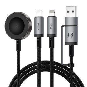 WiWU - Legend series data cable Wi-C050 5in1 Fast Charging USB A/USB C to C+L+Wireless 100W - black