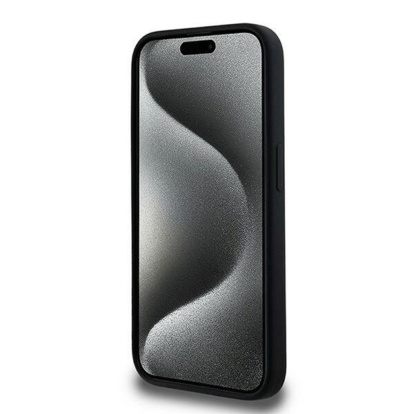 KARL LAGERFELD case for IPHONE 15 Pro compatible with MagSafe KLHMP15LSCMKCRHK (Silicone KC Body Ring) black