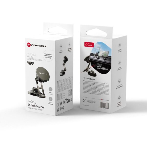 c4d3d048a55a2e16289517fabf6876f7 FORCELL F-GRIP IronSecure magnetic car holder for windshield / dashboard black