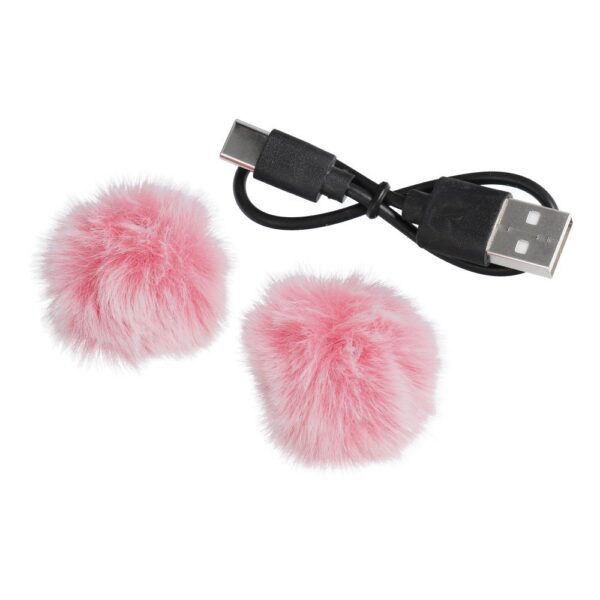 Wireless lavalier microphone Lightning double with long hair (2 in set) K1 pink