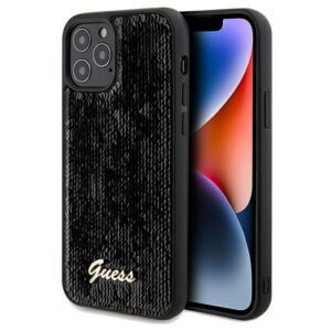 GUESS case for IPHONE 12 / 12 Pro GUHCP12MPSFDGSK (Sequin Script Metal) black