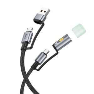 d609a7e5b50c484189ae195ed874ebf2 Cable All-in-one USB A / USB C to USB C / LED Light Hoco 3A 60W 1,2 m U138 black