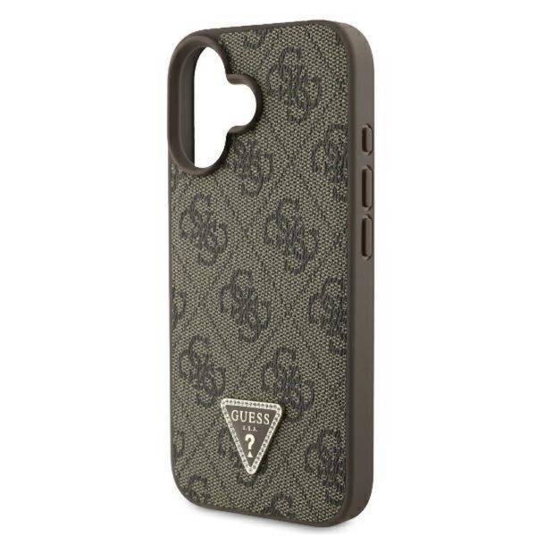 GUESS case for IPHONE 16 GUHCP16SP4TDPW (PU Leather 4G Triangle Strass) brown