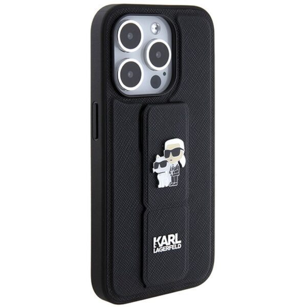KARL LAGERFELD case for IPHONE 14 Pro KLHCP14LGSAKCPK (Gripstand Saffiano KC PIN) black